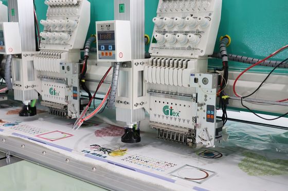 15 หัว เครื่องตัดเลเซอร์เครื่อง brodery 220V 380V เครื่อง brodery ผ้าเต็ม
