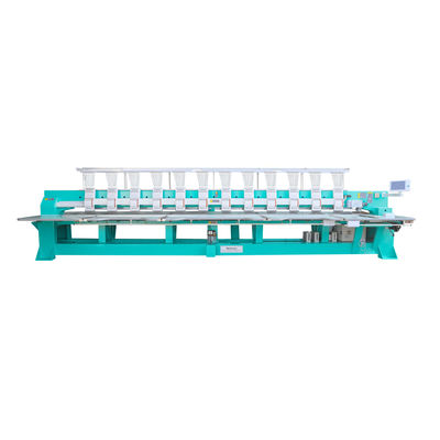 1200RPM คอมพิวเตอร์ Flat Embroidery Machine 12 หัวสําหรับผ้าและเสื้อผ้า