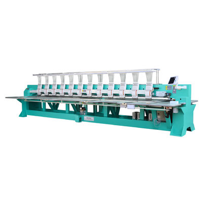 1200RPM คอมพิวเตอร์ Flat Embroidery Machine 12 หัวสําหรับผ้าและเสื้อผ้า